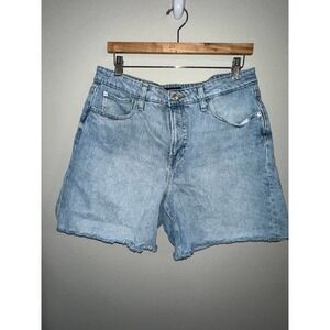 FIRST Assembly Blue Jean distressed Shorts w/ Raw‎ Hem - Size 14